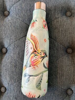 Enesco Mint Green Bird Water Bottle with Floral Accents